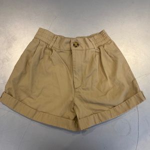 Tan High Waisted Cargo Shorts